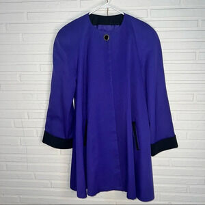 J. Gallery Vintage Royal Purple and Black Button Cape Coat, Women’s Size 8